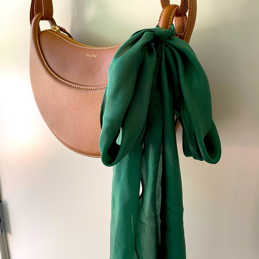 Hunter green silk scarf